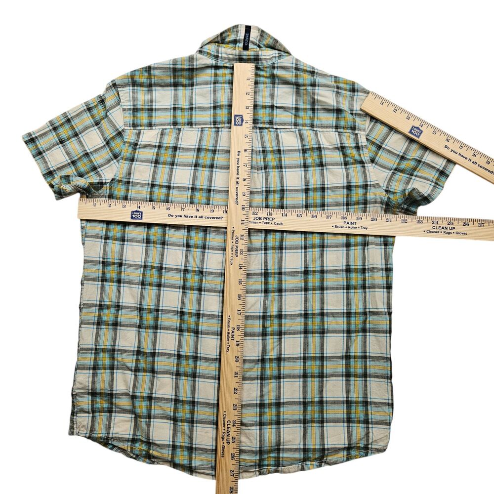 Prana Shirt Mens Small Plaid Organic Cotton Short Sleeve Hiking Outdoor - Picture 6 of 7